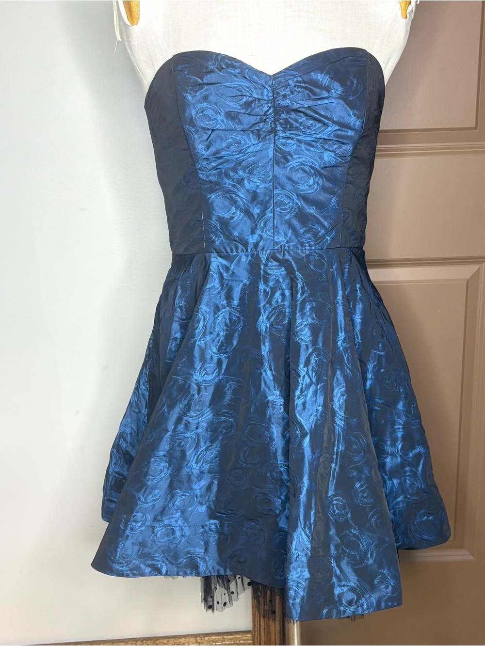 Betsey Johnson Navy Y2K Strapless Cocktail Dress